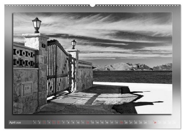 Produktbild: Mallorca Schwarz Wei&szlig; (Wandkalender 2026 DIN A2 quer), CALVENDO Monatskalender
