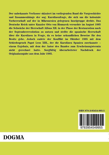 Produktbild: Der spanisch-deutsche Konflikt um die Karolinen und die Revolution in Spanien