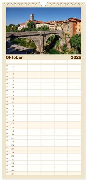 Produktbild: Familienplaner 2026 - Friaul-Julisch Venetien - zwischen Alpen und Adria mit 5 Spalten (Wandkalender, 21 x 45 cm) CALVENDO