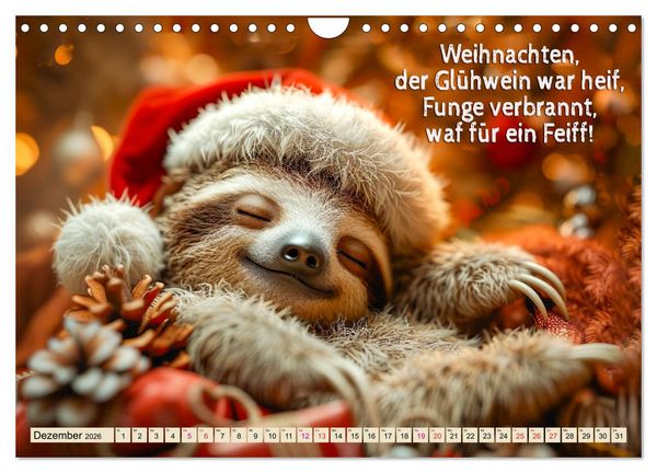 Produktbild: Faultier - Albtraum Sport (Wandkalender 2026 DIN A4 quer), CALVENDO Monatskalender