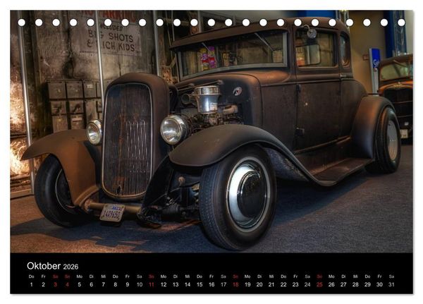 Produktbild: Au&szlig;ergew&ouml;hnliche Autos - Hot Rods (Tischkalender 2026 DIN A5 quer), CALVENDO Monatskalender