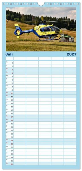 Produktbild: Familienplaner 2027 - Hubschrauberdynamik in allen Facetten mit 5 Spalten (Wandkalender, 21 x 45 cm) CALVENDO