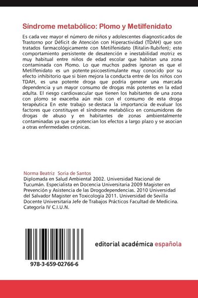 Produktbild: S&iacute;ndrome metab&oacute;lico: Plomo y Metilfenidato