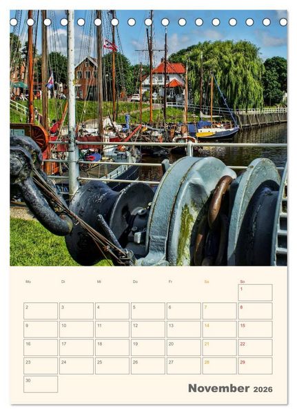 Produktbild: Ostfriesland - Carolinensiel, der Museumshafen (Tischkalender 2026 DIN A5 hoch), CALVENDO Monatskalender