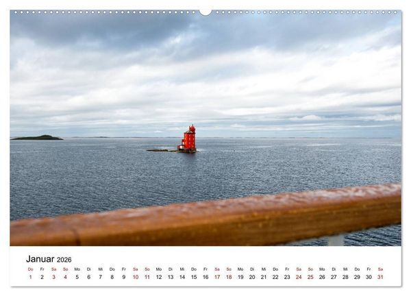 Produktbild: Hurtigruten - Bezaubernde Sch&ouml;nheit der norwegischen K&uuml;ste (Wandkalender 2026 DIN A2 quer), CALVENDO Monatskalender