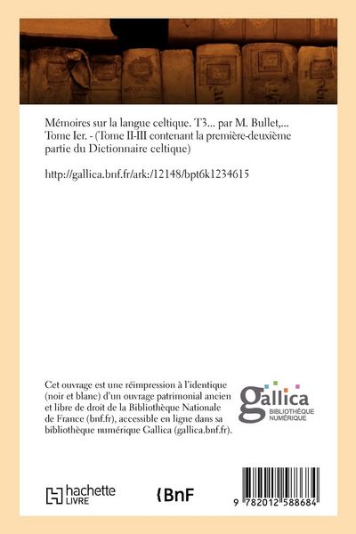 Produktbild: M&eacute;moires sur la langue celtique. T3 (&Eacute;d.1754-1760)