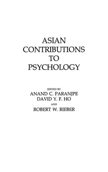 Produktbild: Asian Contributions to Psychology
