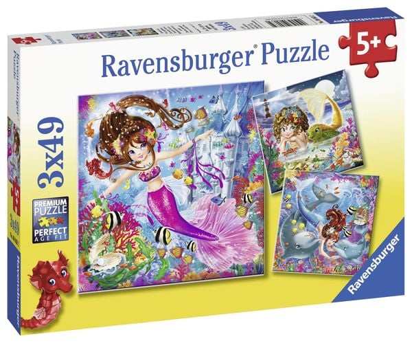 Produktbild: Kinderpuzzle 3x49 Teile - Bezaubernde Meerjungfrauen