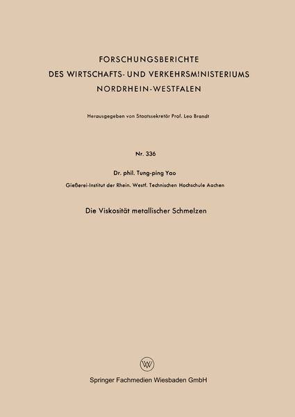 Produktbild: Die Viskosit&auml;t metallischer Schmelzen