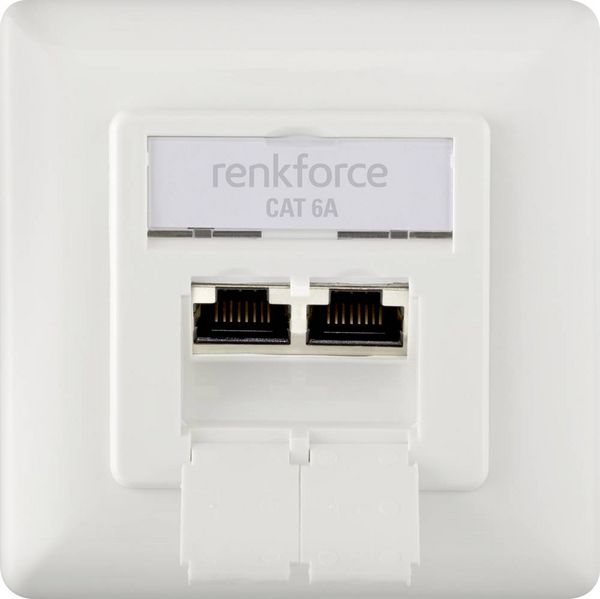 Produktbild: Renkforce Netzwerkdose Unterputz Einsatz CAT 6a 2 Port Wei&szlig;