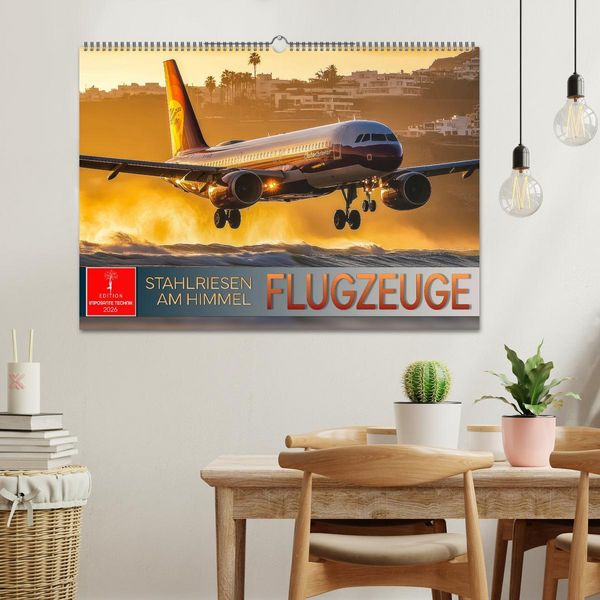 Produktbild: Flugzeuge - Stahlriesen am Himmel (Wandkalender 2026 DIN A2 quer), CALVENDO Monatskalender