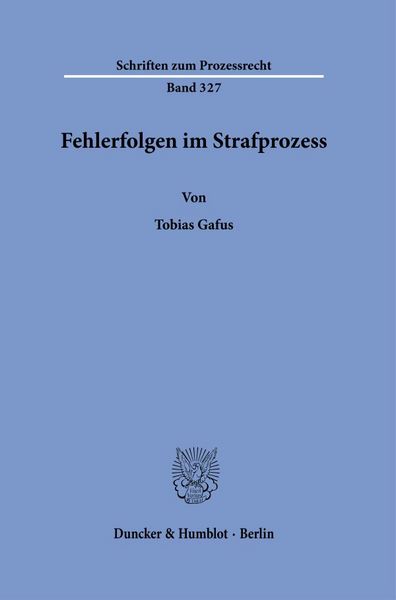 Produktbild: Fehlerfolgen im Strafprozess