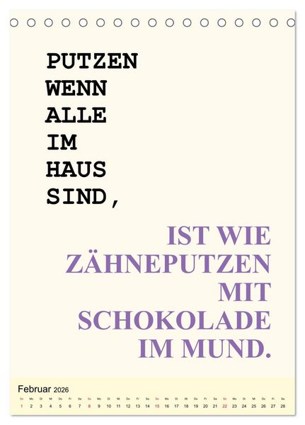 Produktbild: Spr&uuml;che-Kalender. Lustiges f&uuml;r die Familie! (Tischkalender 2026 DIN A5 hoch), CALVENDO Monatskalender