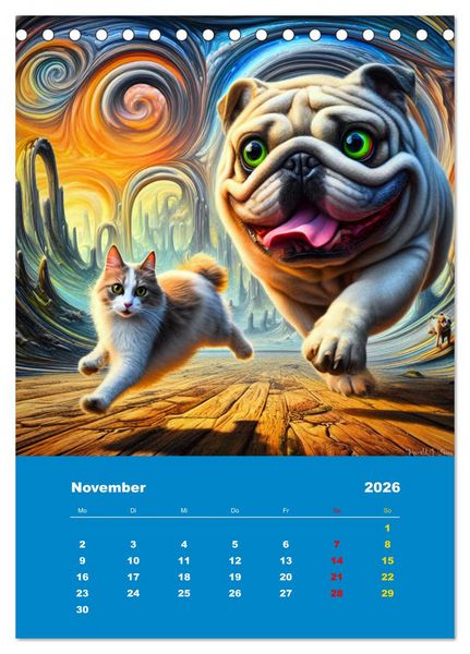 Produktbild: Abenteuer mit Micki und Bullig! (Tischkalender 2026 DIN A5 hoch), CALVENDO Monatskalender