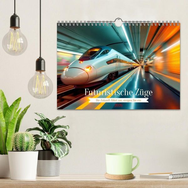 Produktbild: Futuristische Z&uuml;ge (Wandkalender 2026 DIN A4 quer), CALVENDO Monatskalender
