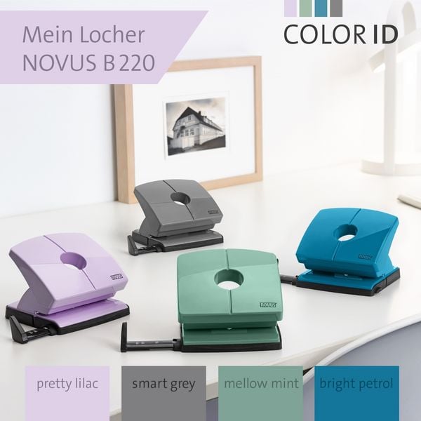 Produktbild: novus B&uuml;rolocher B220 COLOR ID 2.0 pretty lilac