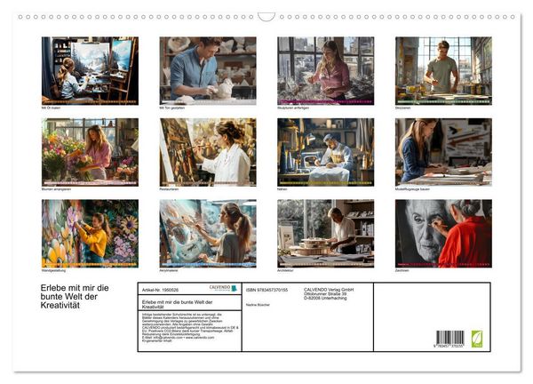 Produktbild: Erlebe mit mir die bunte Welt der Kreativit&auml;t (Wandkalender 2026 DIN A2 quer), CALVENDO Monatskalender