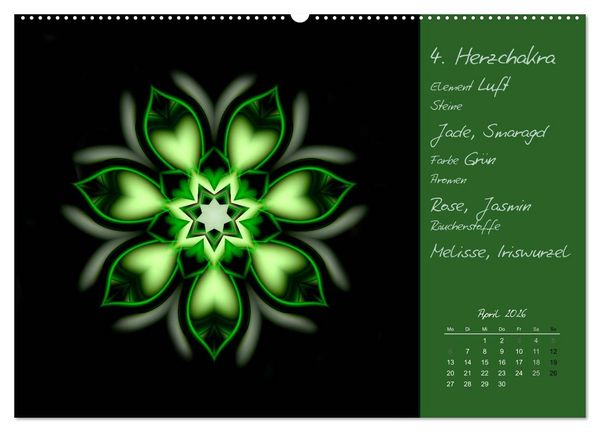Produktbild: Kleine Chakrenlehre (Wandkalender 2026 DIN A2 quer), CALVENDO Monatskalender