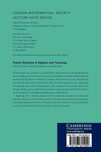 Produktbild: Fusion Systems in Algebra and Topology