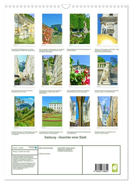 Produktbild: Salzburg - Gesichter einer Stadt (Wandkalender 2026 DIN A3 hoch), CALVENDO Monatskalender