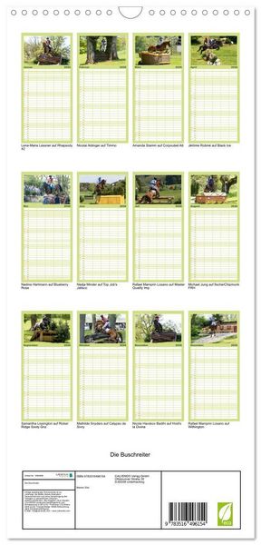 Produktbild: Familienplaner 2026 - Die Buschreiter mit 5 Spalten (Wandkalender, 21 x 45 cm) CALVENDO