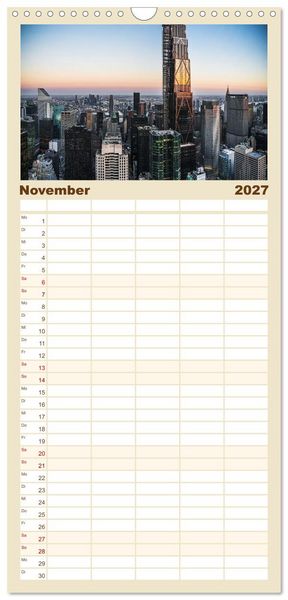 Produktbild: Familienplaner 2027 - Wundervolles New York mit 5 Spalten (Wandkalender, 21 x 45 cm) CALVENDO