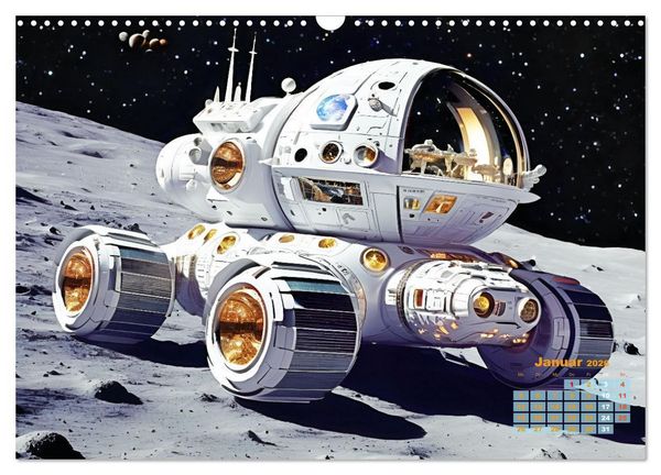 Produktbild: Im Weltall unterwegs - Verr&uuml;ckte Fahrzeuge im Universum (Wandkalender 2026 DIN A3 quer), CALVENDO Monatskalender