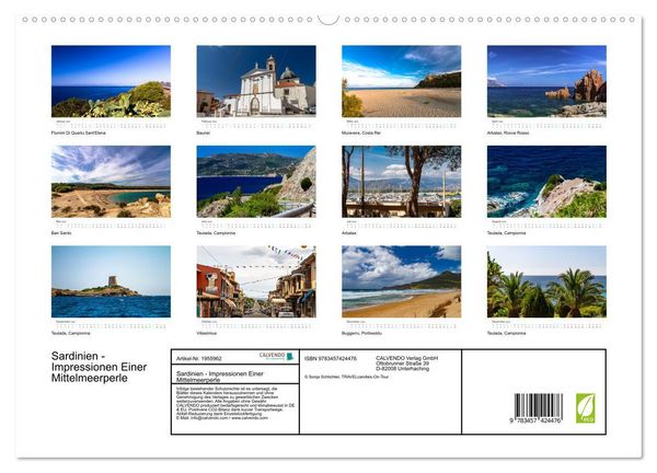 Produktbild: Sardinien - Impressionen Einer Mittelmeerperle (hochwertiger Premium Wandkalender 2026 DIN A2 quer), Kunstdruck in Hochglanz