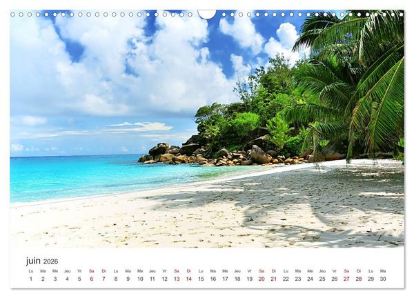 Produktbild: Plages de r&ecirc;ve Seychelles (Calendrier mural 2026 DIN A3 vertical), CALVENDO calendrier mensuel