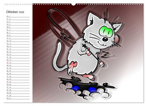 Produktbild: Alles f&uuml;r die Katz! Lustiger Katzen-Planer (hochwertiger Premium Wandkalender 2026 DIN A2 quer), Kunstdruck in Hochglanz