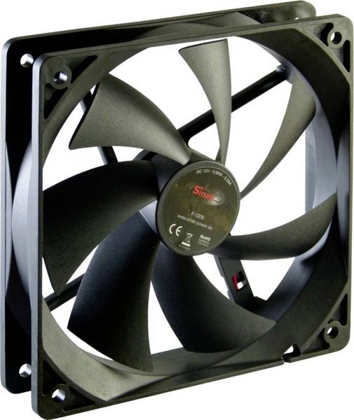 Inter-Tech Sinan F120-S PC-Gehäuse-Lüfter Schwarz (B x H x T) 120 x 120 x 25mm