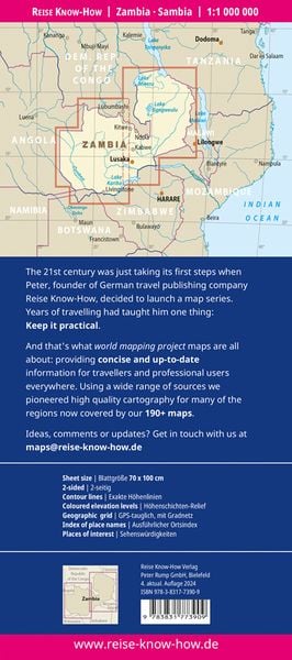 Produktbild: Reise Know-How Landkarte Sambia 1:1.000.000