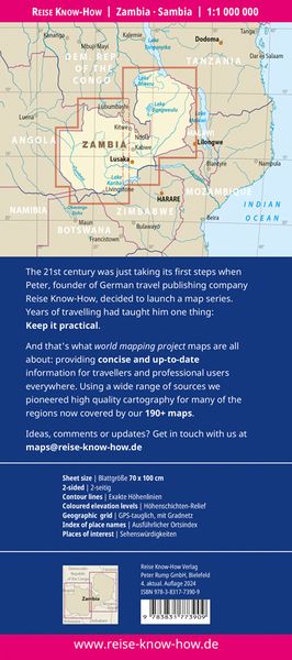 Produktbild: Reise Know-How Landkarte Sambia / Zambia (1:1.000.000)