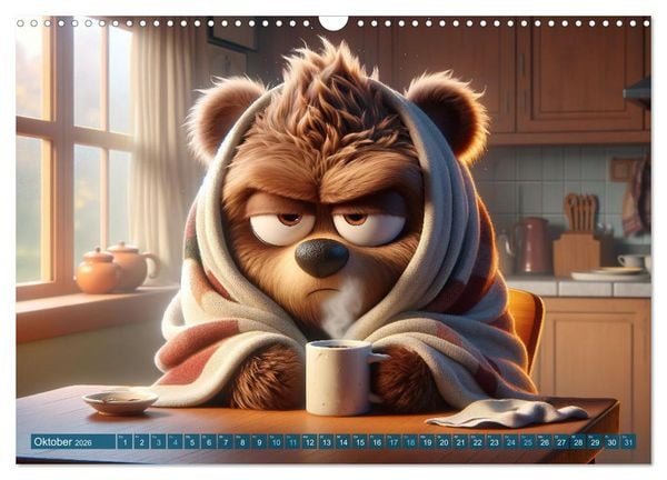 Produktbild: Morgenmuffel: 12 Monate auf der Suche nach dem Kaffee (Wandkalender 2026 DIN A3 quer), CALVENDO Monatskalender