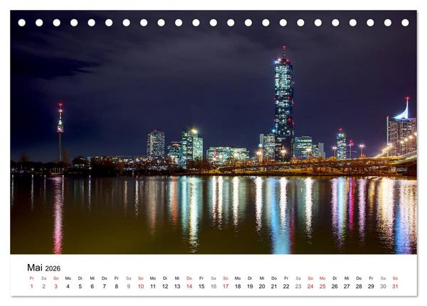Produktbild: Wien nach Sonnenuntergang (Tischkalender 2026 DIN A5 quer), CALVENDO Monatskalender