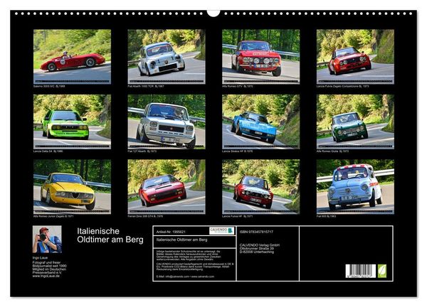 Produktbild: Italienische Oldtimer am Berg (Wandkalender 2026 DIN A2 quer), CALVENDO Monatskalender