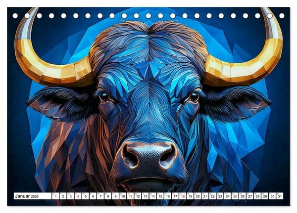 Produktbild: Low Poly Wildlife (Tischkalender 2026 DIN A5 quer), CALVENDO Monatskalender