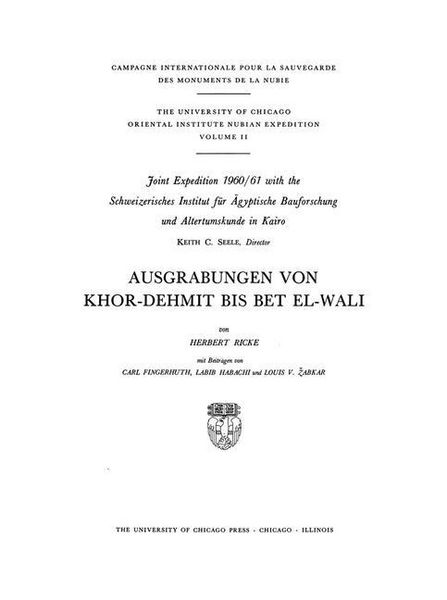 Produktbild: Ausgrabungen von Khor-Dehmit bis Bet El-Wali