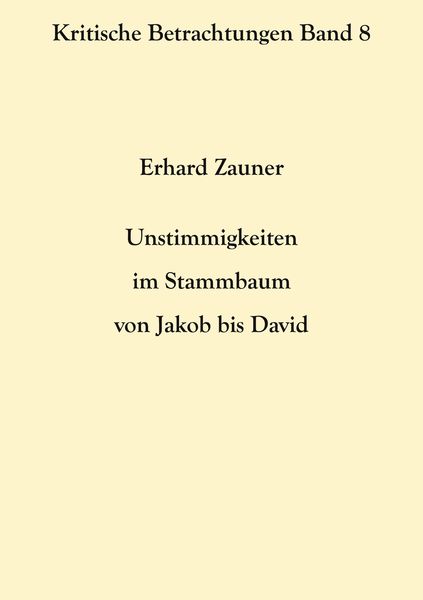 Produktbild: Unstimmigkeiten im Stammbaum von Jakob bis David