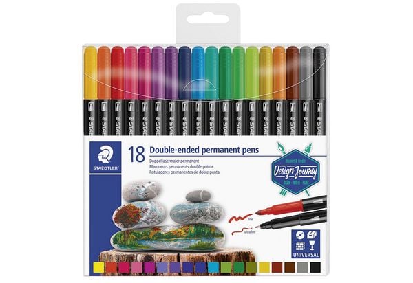 Produktbild: STAEDTLER Doppelfasermaler Lumocolor 3187 permanent, 18er Set