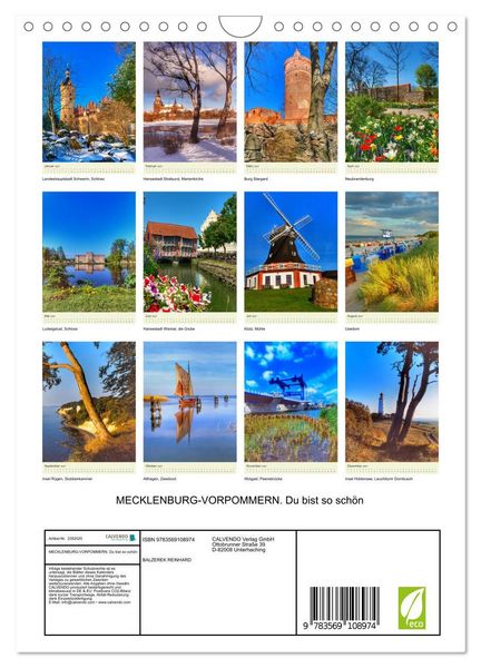 Produktbild: MECKLENBURG-VORPOMMERN. Du bist so sch&ouml;n (Wandkalender 2027 DIN A4 hoch), CALVENDO Monatskalender