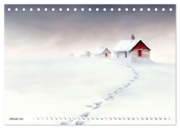 Produktbild: Wintertr&auml;ume &ndash; Zauberhafte Landschaften (Tischkalender 2026 DIN A5 quer), CALVENDO Monatskalender