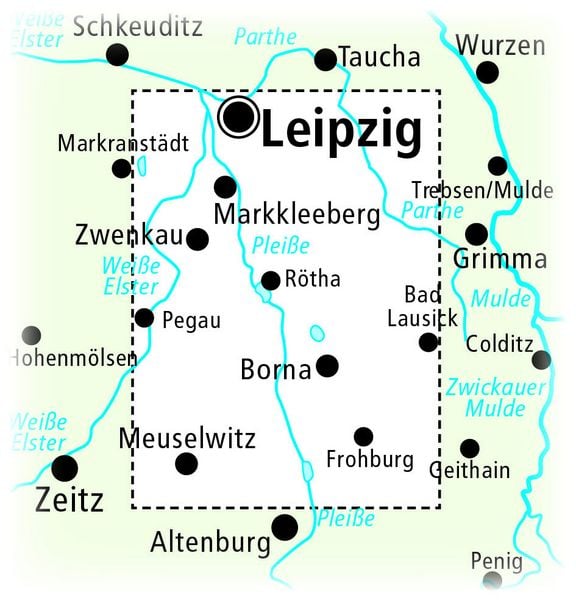 Produktbild: Publicpress Rad- und Wanderkarte Leipziger Neuseenland, S&uuml;dlicher Teil 1:50.000