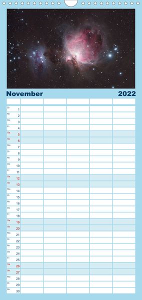 Produktbild: Familienplaner Atemberaubender Weltraum (Wandkalender 2022 , 21 cm x 45 cm, hoch)