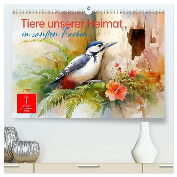 Produktbild: Tiere unserer Heimat in sanften Farben (hochwertiger Premium Wandkalender 2027 DIN A2 quer), Kunstdruck in Hochglanz