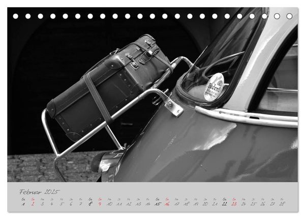 Produktbild: BMW Isetta 300 in schwarzwei&szlig; (Tischkalender 2025 DIN A5 quer), CALVENDO Monatskalender