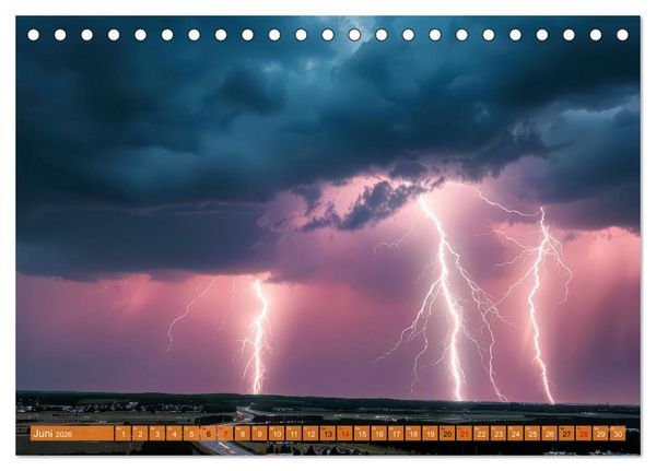 Produktbild: Mega-Blitze (Tischkalender 2026 DIN A5 quer), CALVENDO Monatskalender