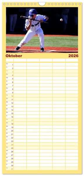 Produktbild: Familienplaner 2026 - Kultsport Baseball mit 5 Spalten (Wandkalender, 21 x 45 cm) CALVENDO