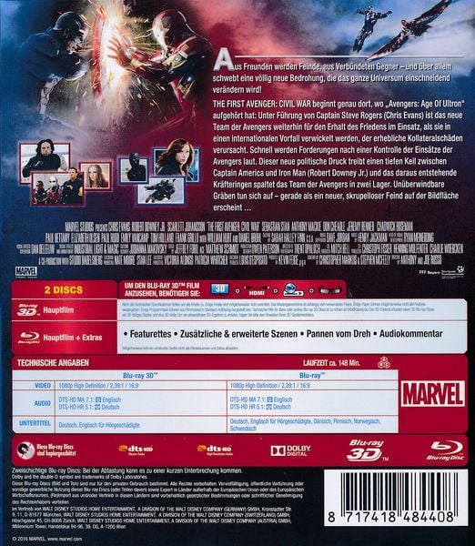 Produktbild: The First Avenger: Civil War (+ Blu-ray)