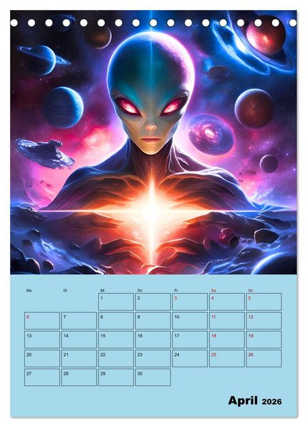 Produktbild: Galaktische Begegnungen (Tischkalender 2026 DIN A5 hoch), CALVENDO Monatskalender